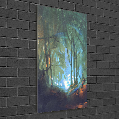 Glass wall art Mystical forest