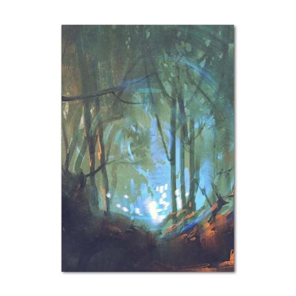 Glass wall art Mystical forest