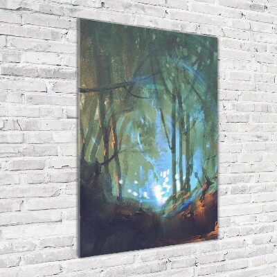 Glass wall art Mystical forest