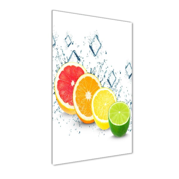 Glass wall art Citruses