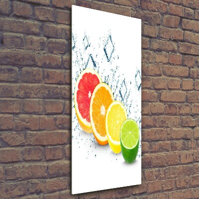 Glass wall art Citruses