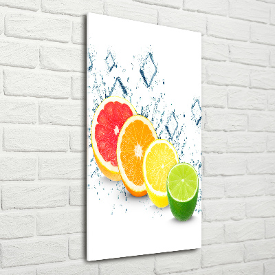 Glass wall art Citruses