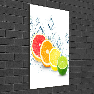 Glass wall art Citruses