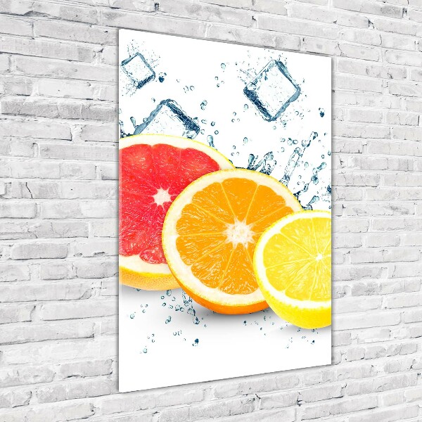 Glass wall art Citruses