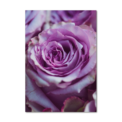 Printed glass wall art Purple roses