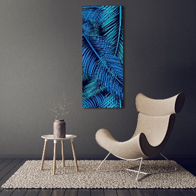 Wall art on glass Palm leaves