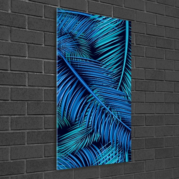 Wall art on glass Palm leaves