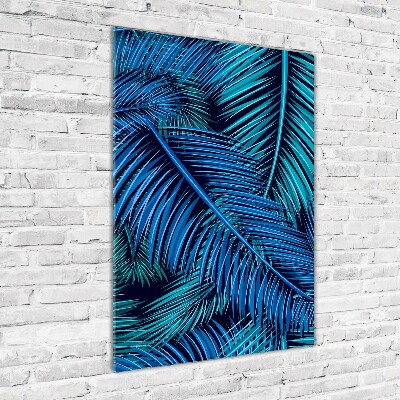 Wall art on glass Palm leaves