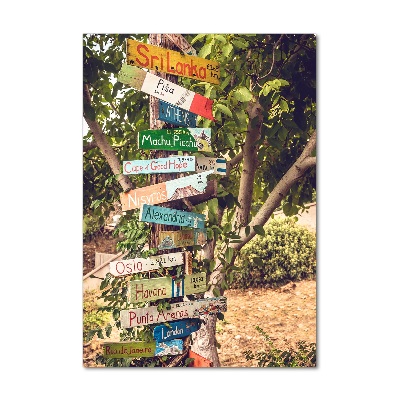 Glass picture wall art Signpost