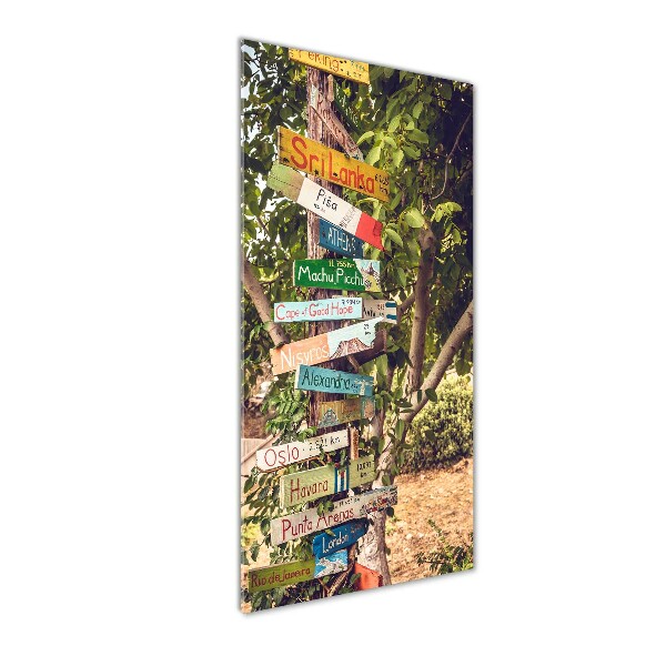 Glass picture wall art Signpost