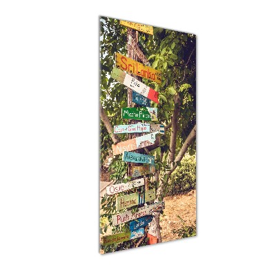 Glass picture wall art Signpost