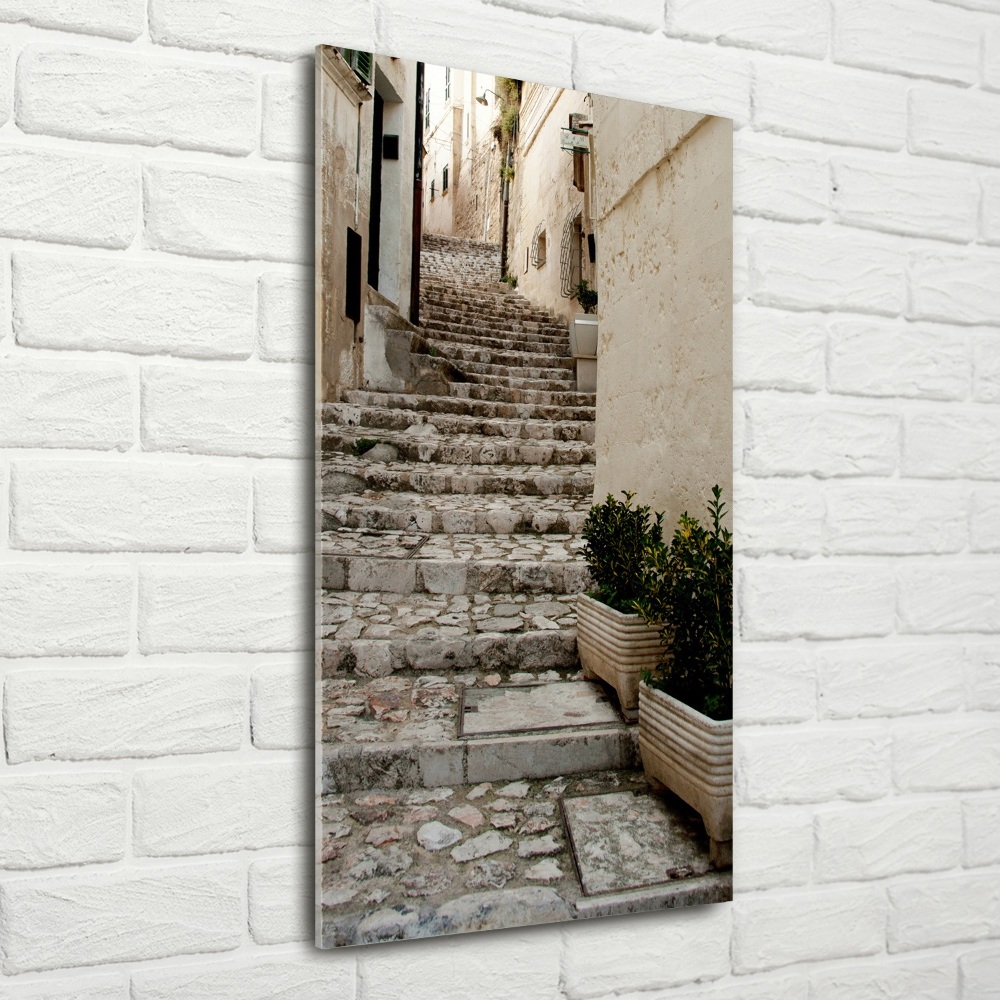 Glass wall art Charming street