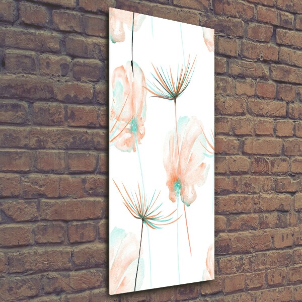 Glass wall art Field flowers