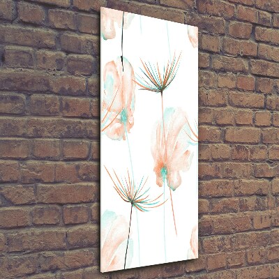 Glass wall art Field flowers