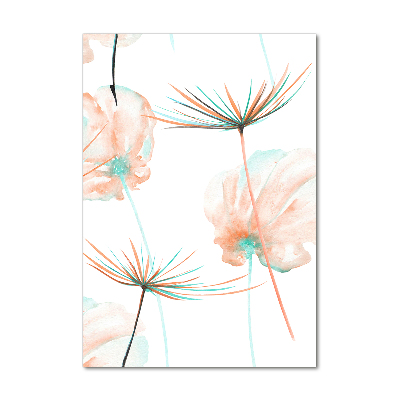 Glass wall art Field flowers