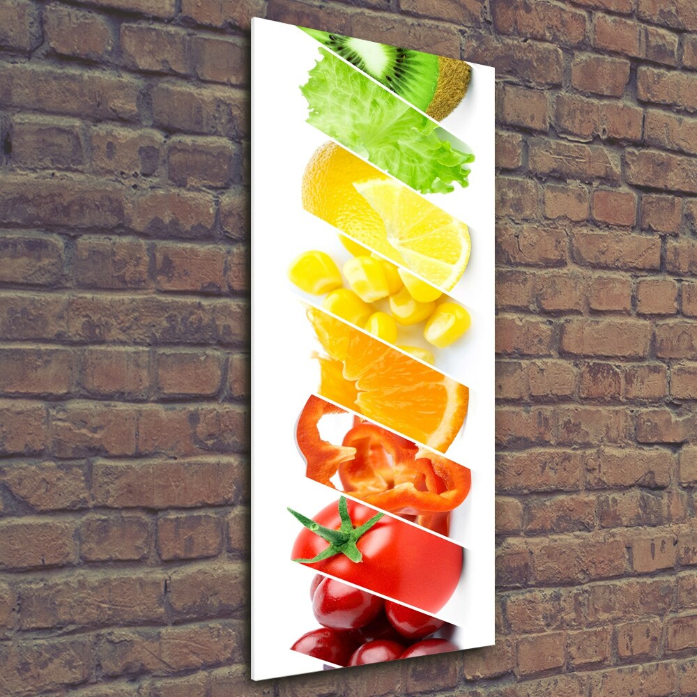 Print on a a glass Vegetables and fruits