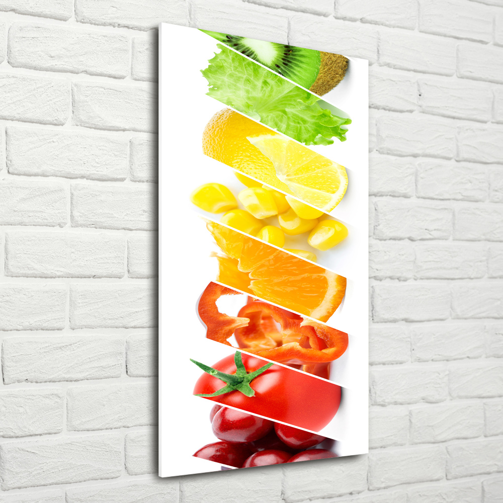 Print on a a glass Vegetables and fruits