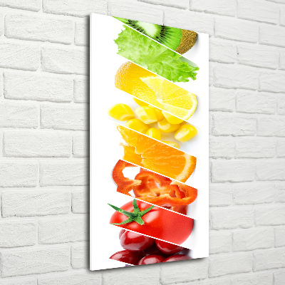 Print on a a glass Vegetables and fruits