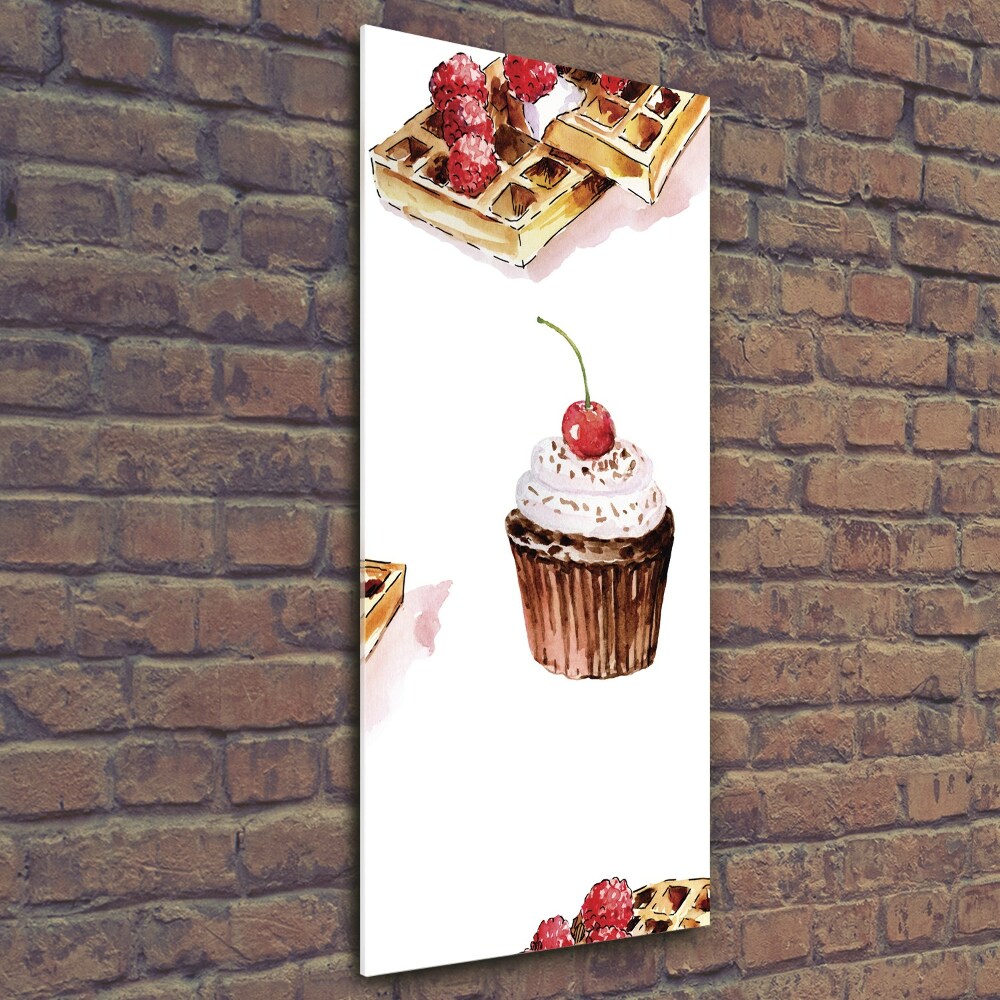 Glass wall art Muffins and waffles