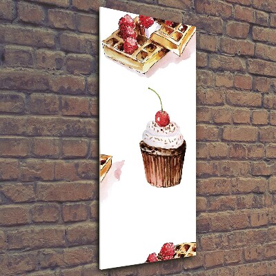 Glass wall art Muffins and waffles