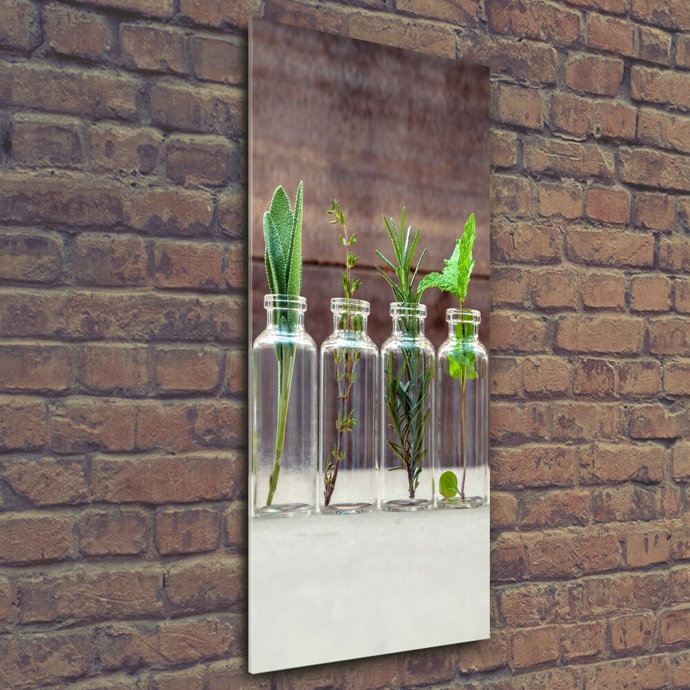 Photo printed on glass Herbs in jars