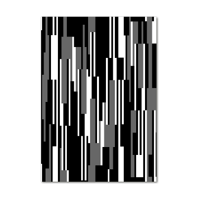 Glass wall art Black and white lines