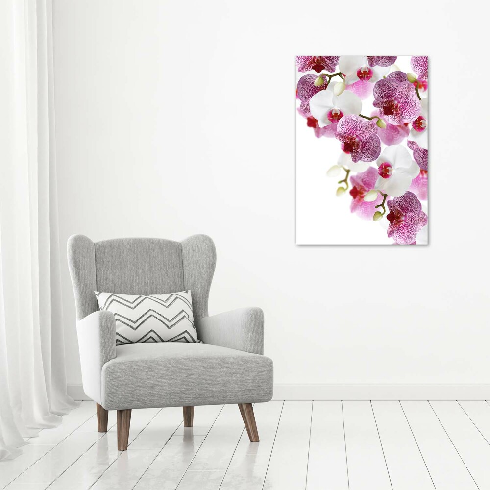 Glass picture wall art Orchid