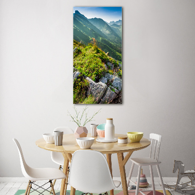 Glass picture wall art Mountains in the summer