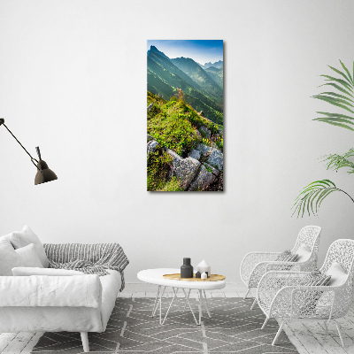 Glass picture wall art Mountains in the summer