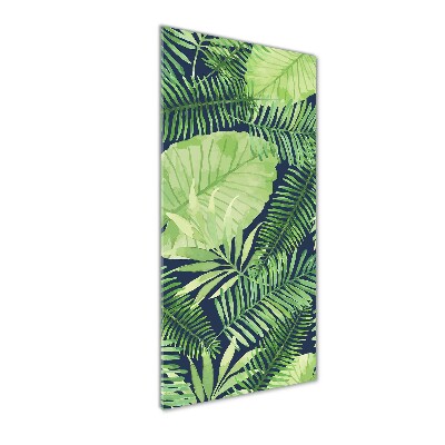 Glass wall art Tropical leaves