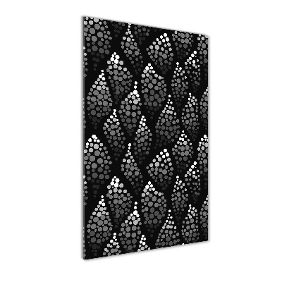 Glass wall art Black and white dots