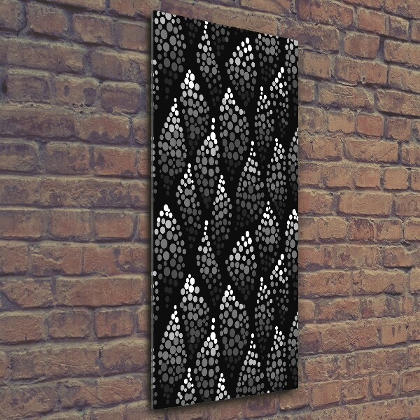 Glass wall art Black and white dots