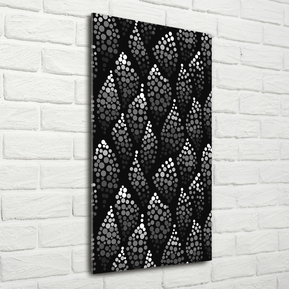 Glass wall art Black and white dots