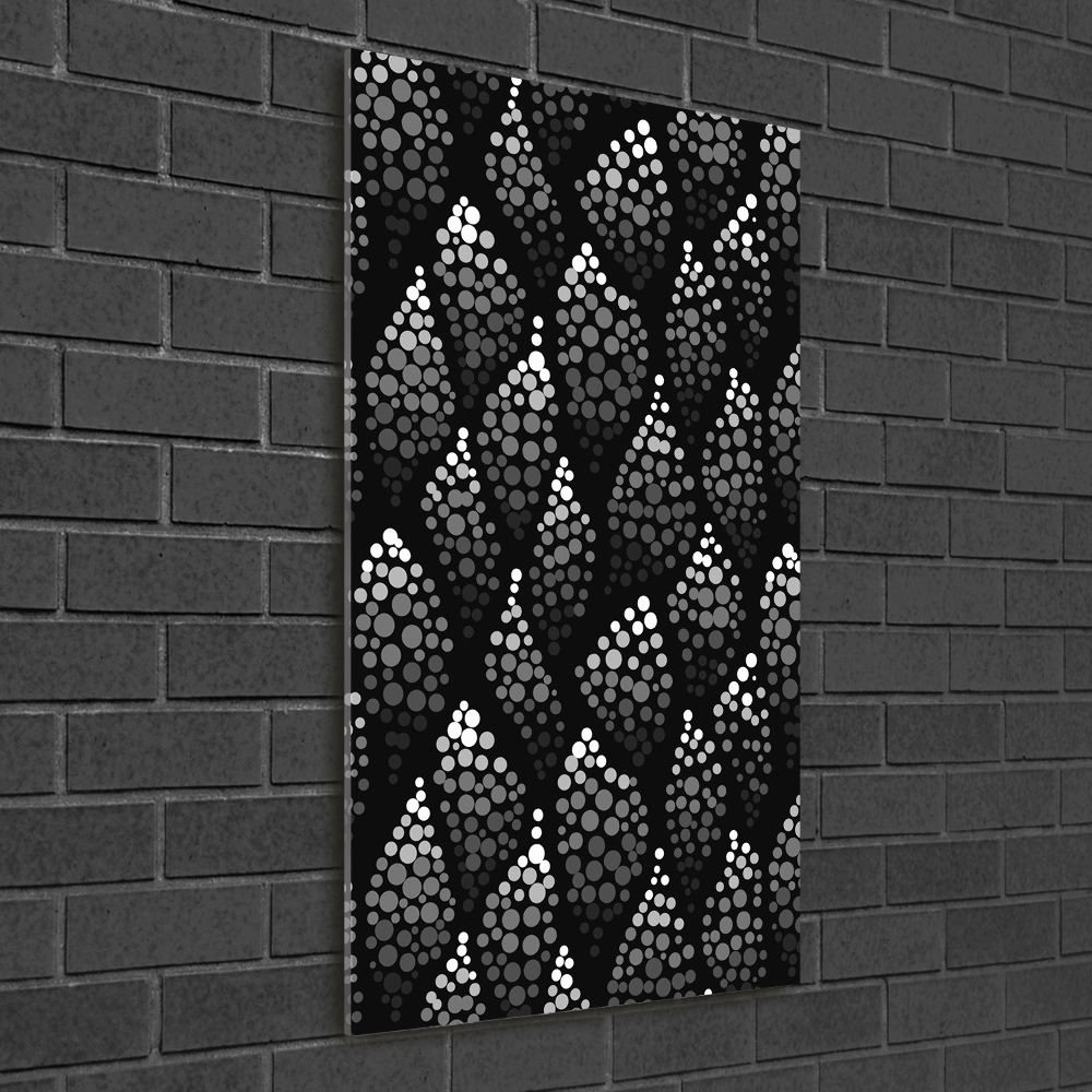 Glass wall art Black and white dots