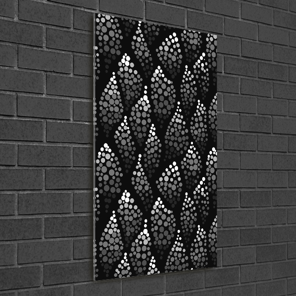 Glass wall art Black and white dots