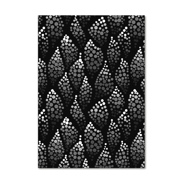 Glass wall art Black and white dots