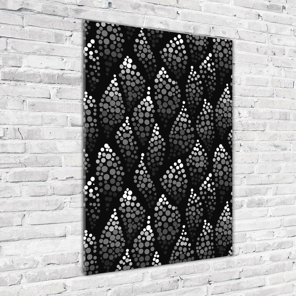 Glass wall art Black and white dots