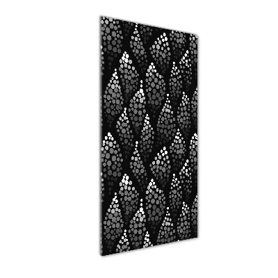 Glass wall art Black and white dots