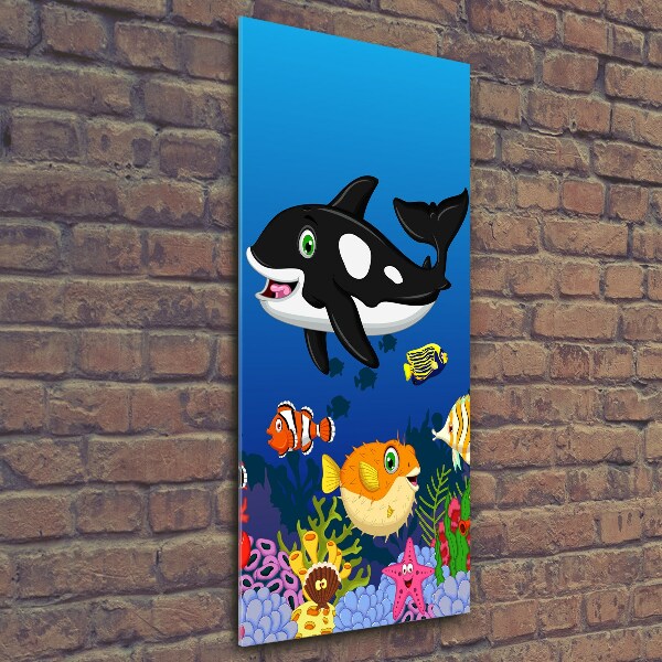 Glass wall art Underwater world