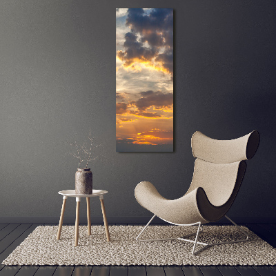 Photo printed on glass Sunset heaven