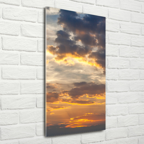 Photo printed on glass Sunset heaven