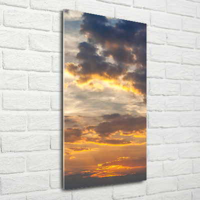 Photo printed on glass Sunset heaven