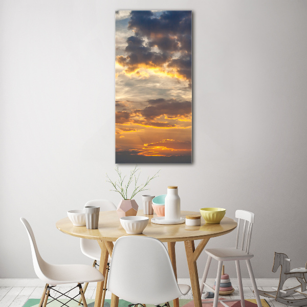 Photo printed on glass Sunset heaven