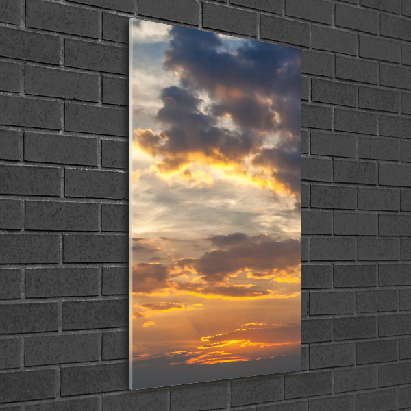 Photo printed on glass Sunset heaven