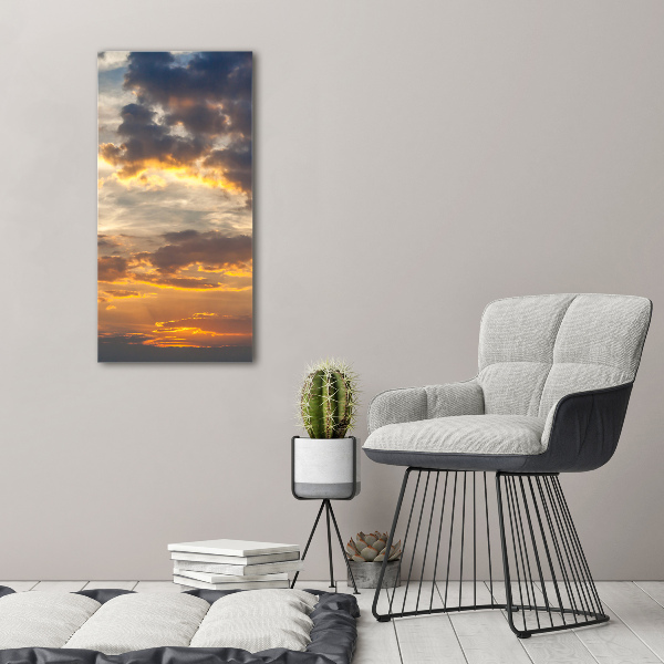 Photo printed on glass Sunset heaven