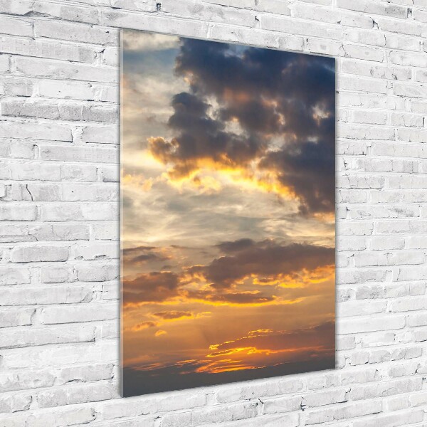 Photo printed on glass Sunset heaven