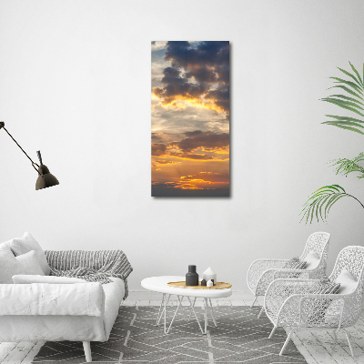 Photo printed on glass Sunset heaven