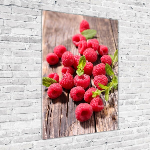 Print on a a glass Raspberries