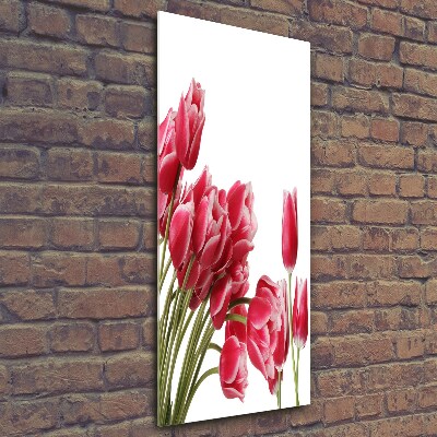 Photo printed on glass Red tulips