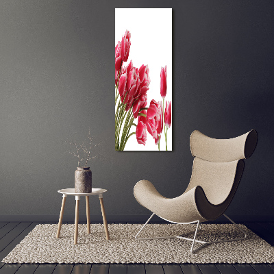 Photo printed on glass Red tulips